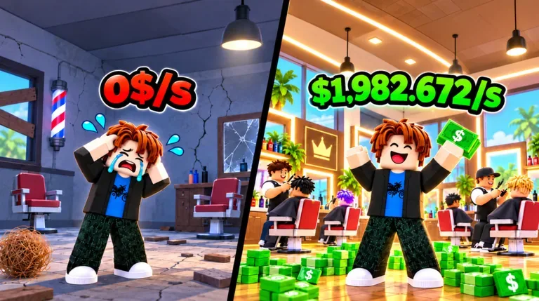 Roll a Barber RNG gameplay screenshot
